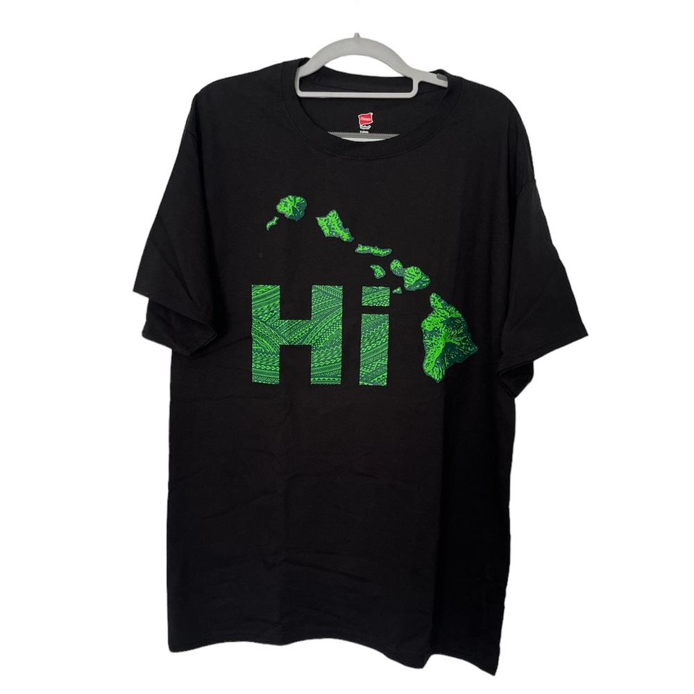 Hanes Black T-Shirt with Green Graphic